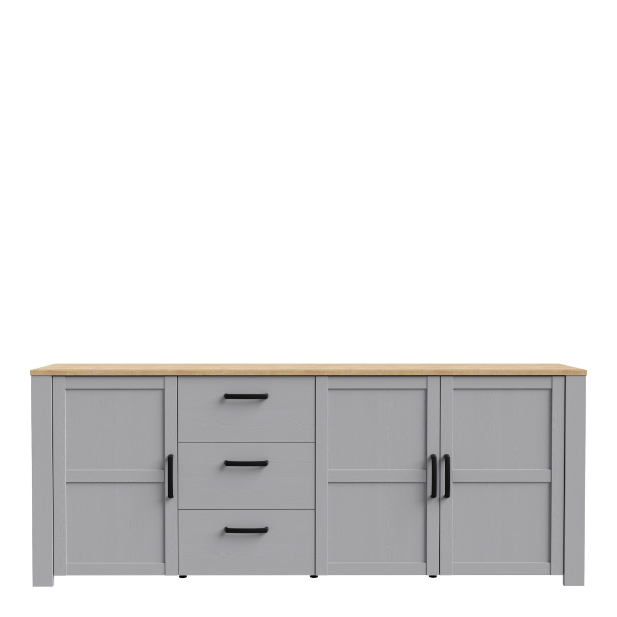 Bohol Large Sideboard in Riviera Oak and Grey